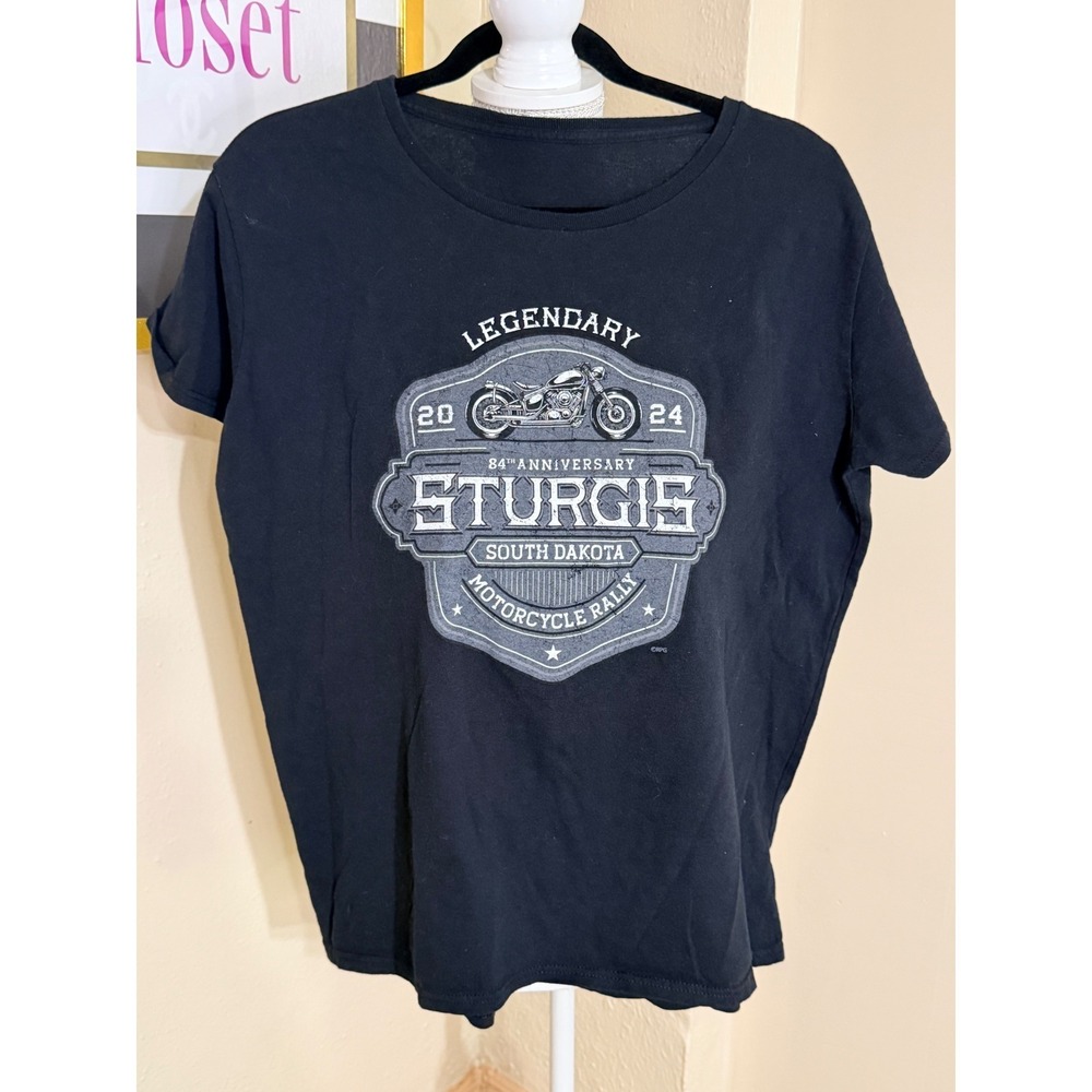 Sturgis 2024 84th Anniversary Motorcycle Rally Graphic T-Shirt Black‎ Mens L